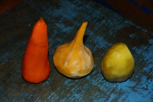 die drei Gemüsesorten Monoliens