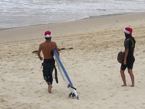 Weihnachtssurfer am Bondi Beach
